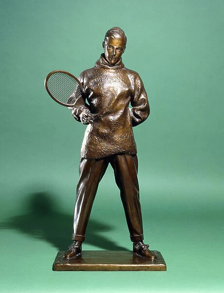 A bronze figure of H. R. H. The Prince of Wales, later Edward VIII, dressed for tennis, c
