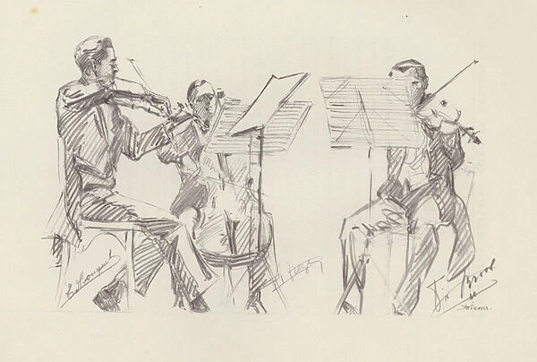 The Brussels Trio (Edmond Bouquet, Francois Broos, Adolphe Frezin) (litho)