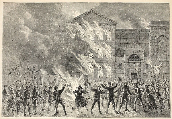 Burning of Newgate, from a Contemporary Print (engraving)