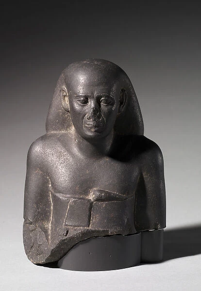 Bust of Ankh-Hor, Late Period, 525-404 BC (basalt)