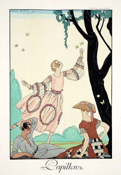Butterflies, from Falbalas & Fanfreluches, Almanach des Modes Presentes, Passees et Futures, 1922 (colour litho)