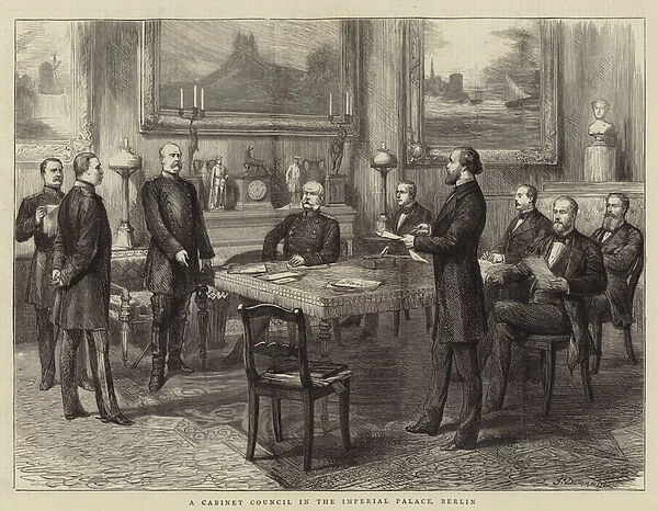 A Cabinet Council in the Imperial Palace, Berlin (engraving)