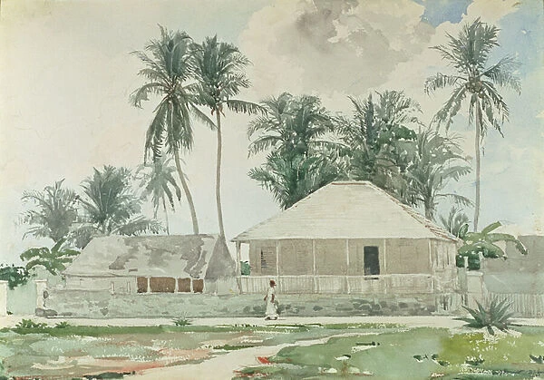 Cabins, Nassau, 1885 (w  /  c and pencil on paper)