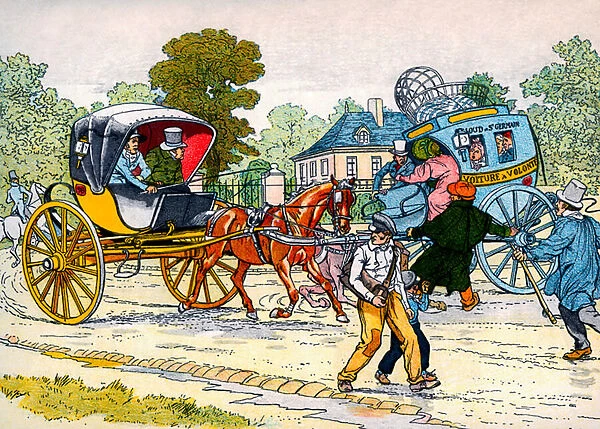 Cabriolet and coucou carriage in 1885