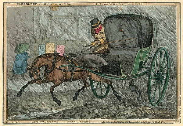 Cabriolet or Shelter versus Pelter (coloured engraving)