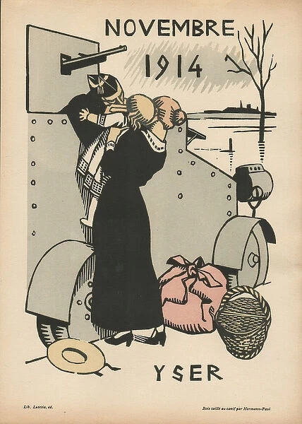 Calendrier de la Guerre (1ere annee - aout 1914-juillet 1915) (colour woodcut)