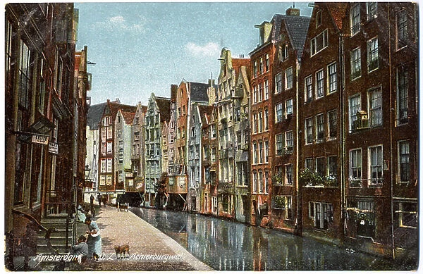 Canals in Amsterdam, c.1920 (postcard)