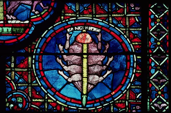 Cancer, from the Zodiac Window, 13th century (stained glass)