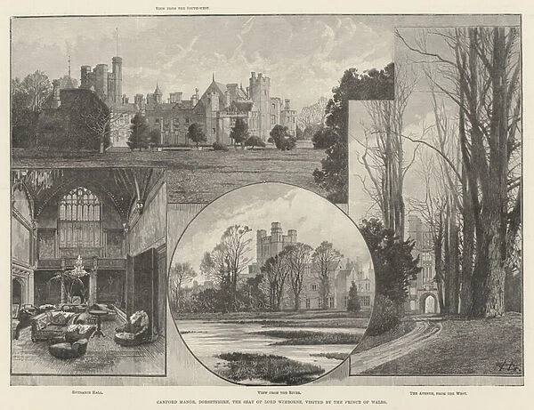 Canford Manor, Dorsetshire, the Seat of Lord Wimborne, visited by the Prince of Wales (engraving)