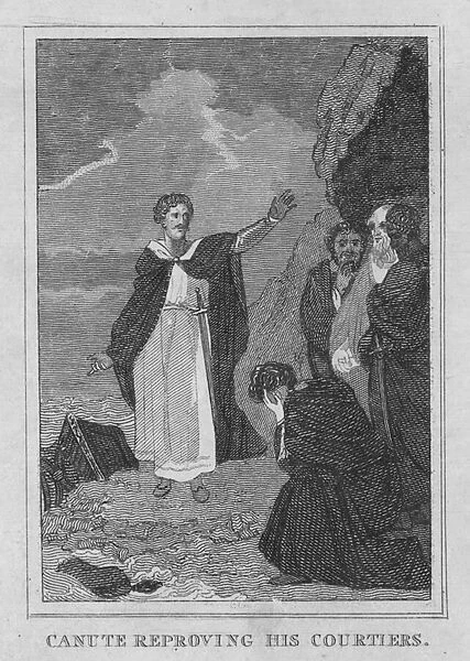 Canute reproving his courtiers (engraving)