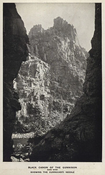 Canyons of Colorado: Black Canon of the Gunnison, Side View, Showing the Currecanti Needle (b  /  w photo)