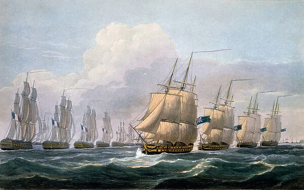 Capt. Beresford in HMS Theseus leading his squadron of ships from