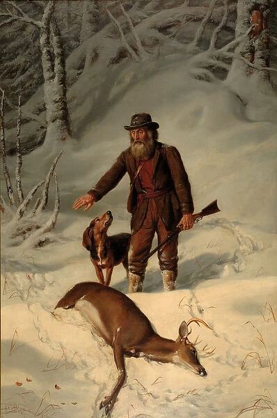 Captain Parker, Still Hunting in the Snow, 1881 (oil on canvas)