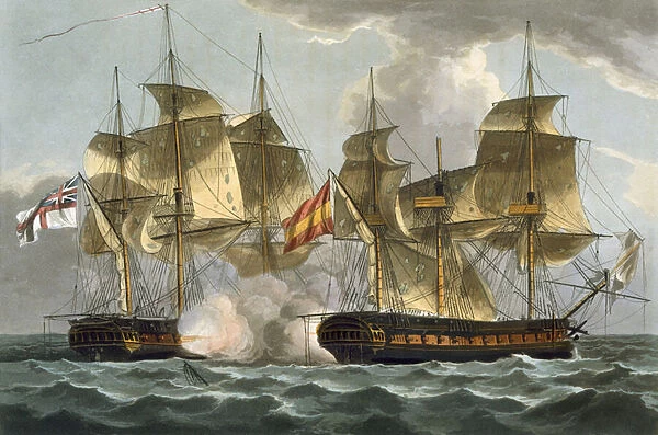 Capture of the Mahonesa, October 13th 1796, engraved by Thomas Sutherland for J