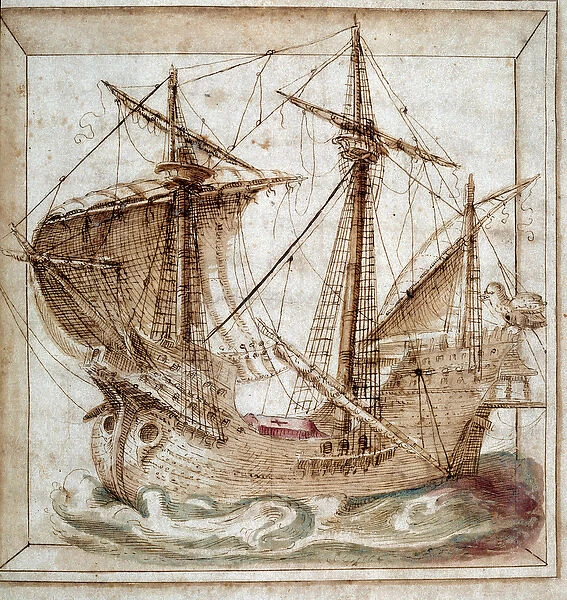 Caravelle. Portuguese manuscript, 16th century. Private collection