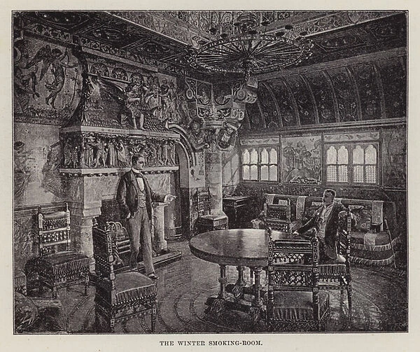 Cardiff Castle, The Winter Smoking-Room (litho)