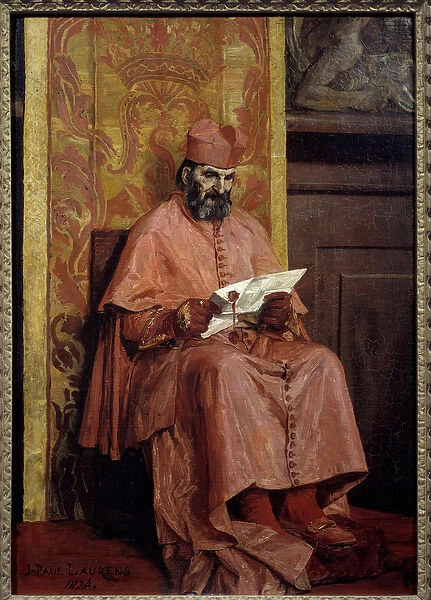 The Cardinal. Painting by Jean Paul Laurens (1838-1921), 1874