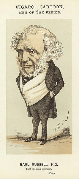 Caricature of Earl Russell (colour litho)