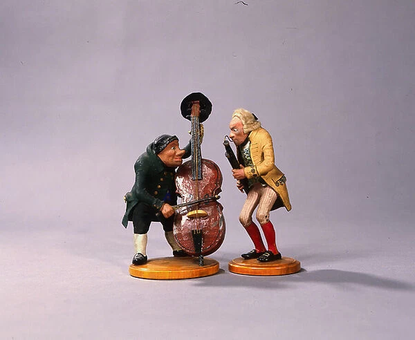 Caricature figurines of musicians, made in Nuremberg, 1836 (ceramic) (see also 78087)