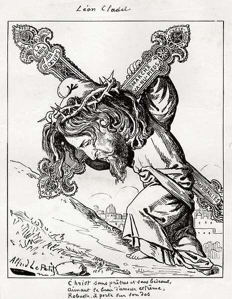 caricature of Leon Cladel, c. 1875-80 (engraving)