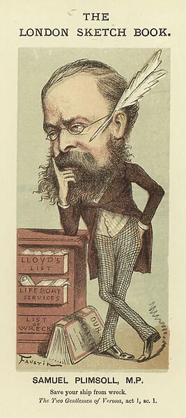 Caricature of Samuel Plimsoll (colour litho)
