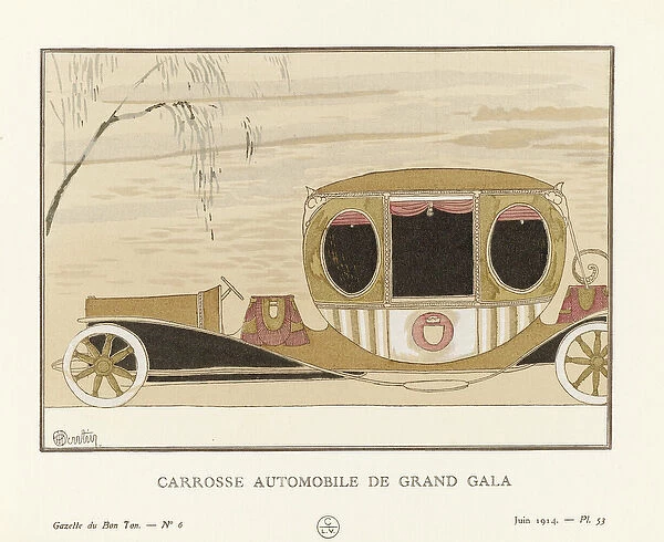 Carrosse Automobile de Grand Gala, pub. 1914 (pochoir print)