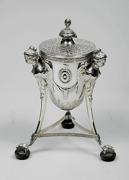 Cassolet (or Perfume Burner), Birmingham, 1779-80 (silver & ebonised wood)