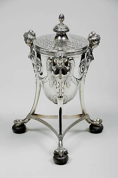 Cassolet (or Perfume Burner), Birmingham, 1779-80 (silver & ebonised wood)