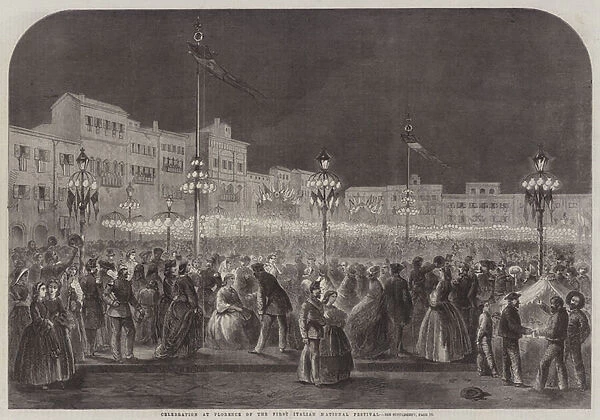 Celebration at Florence of the First Italian National Festival (engraving)