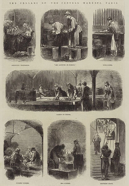 The Cellars of the Central Markets, Paris (engraving)