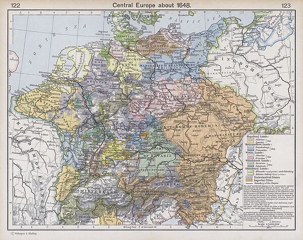 Central Europe about 1648 (colour litho)