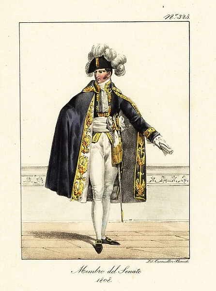 Ceremonial robes of a member of the Senate, Napoleonic era, Firs 1825 (lithograph)