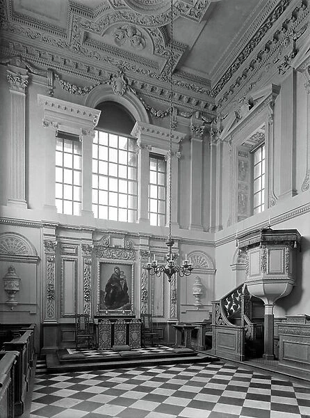 The Chapel, Grimsthorpe Castle, Bourne, Lincolnshire, from The Country Houses of Sir John Vanbrugh by Jeremy Musson, published 2008 (b / w photo)
