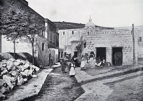 A Characteristic Street in Nazareth (b  /  w photo)