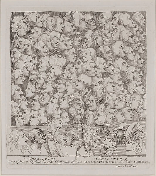 Characters and Caricatures, 1743 (engraving)