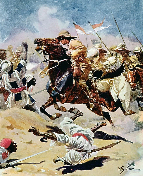 Charge of the 21st Lancers at Omdurman, 2nd September 1898 (w  /  c on paper)
