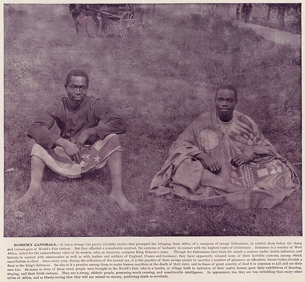 Chicago Worlds Fair, 1893: Dahomey Cannibals (b  /  w photo)