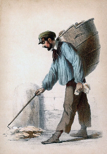Chiffonnier employment, 19th century (litho)