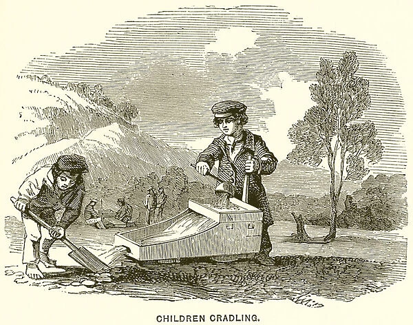 Children cradling (engraving)