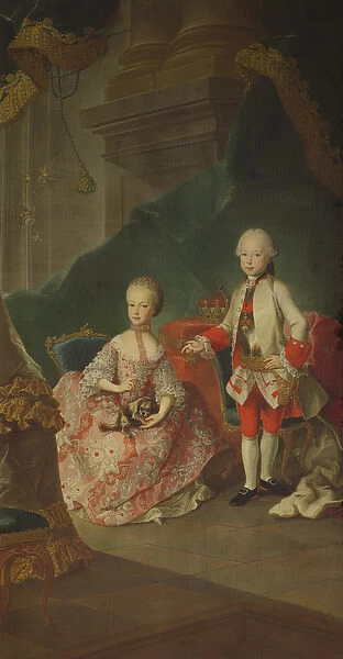Two children of Empress Maria Theresa of Austria (1717-80) Leopold (1747-92) (later
