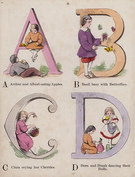 Childrens Alphabet (coloured engraving)