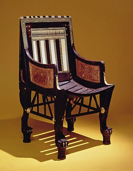 Childs chair, from the Tomb of Tutankhamun, New Kingdom (wood with ivory marquetry)