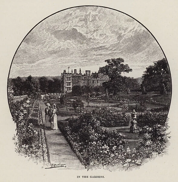 Chillingham Castle, In the Gardens (litho)