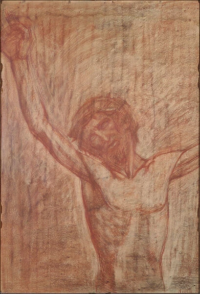 Christ on the cross (blood on paper)