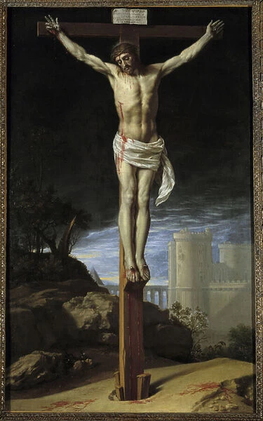 Christ on the Cross Painting by Philip of Champaigne (1602-1674) (ec. flam