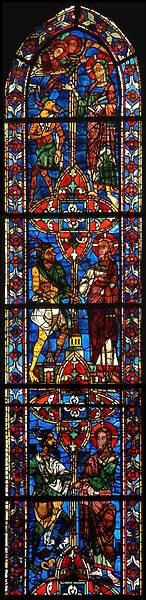 Christ being tempted in the Wilderness (stained glass)