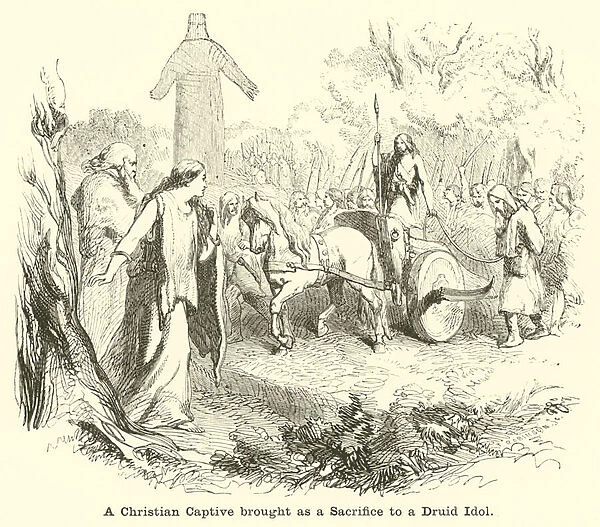 A Christian Captive brought as a Sacrifice to a Druid Idol (engraving)