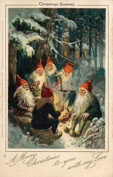 Christmas Gnomes (colour litho)