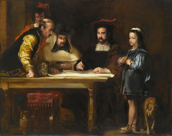 Christopher Columbus in the Convent of La Rabida Explaining His Intended Voyage