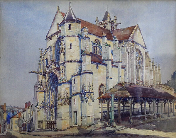 Church of Moret sur Loing, south side, c. 1906 (watercolor)